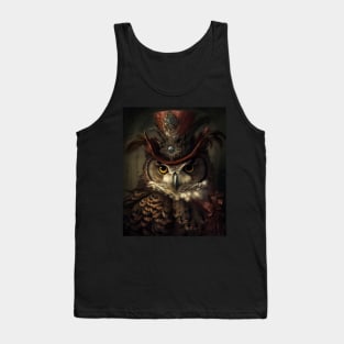 Victorian Owl Gentleman Tank Top